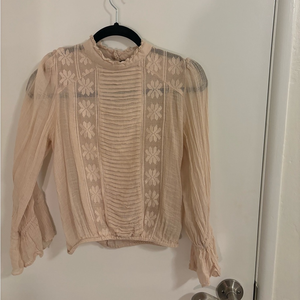 Free people boho blouse in blush